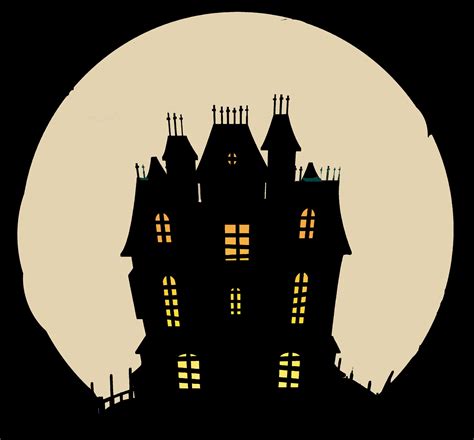 Haunted House Silhouette Clip Art Free Halloween Haunted House Clipart