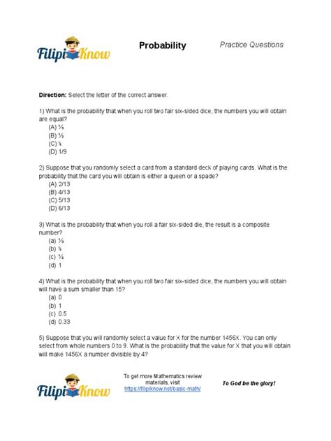 Probability Theory Questions 的图像结果