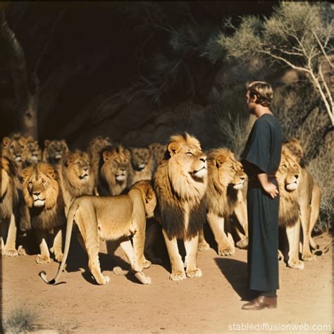 Daniel in Lions' Den | Stable Diffusion Online