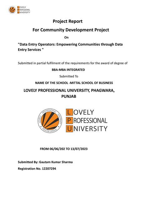 CDP12207294 - Project Report For Community Development Project On "Data ...