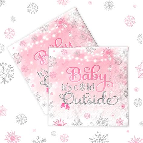 Amazon.com: Baby It’s Cold Outside Baby Shower Decorations-40Pcs Pink ...