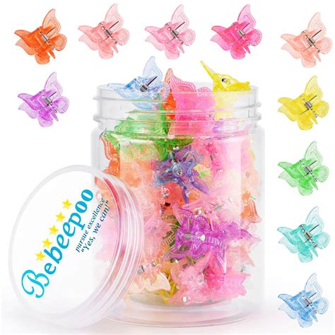 Amazon.com: Mini Butterfly Hair Claw Clips, Glitter Hair Clips Claw ...