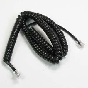 NAC Wire and Cables 12Ft Coiled Handset Cord, RJ22 (4P4C) Black ...