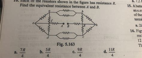 For the combination of resistors shown in fig Find the equivalent ...