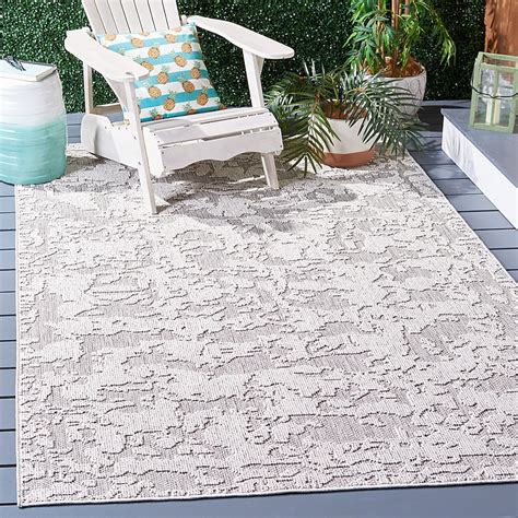 Safavieh Global 4 X 6 (ft) Gray/Light Gray Indoor/Outdoor Abstract Area ...