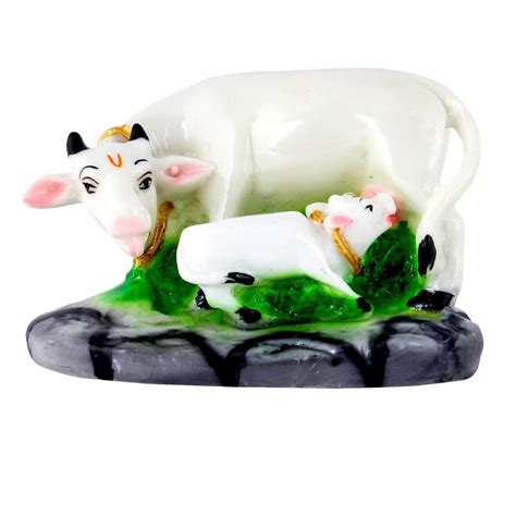 Buy GS Grow n Shine Cow with Calf Statue, White Online at Low Prices in ...