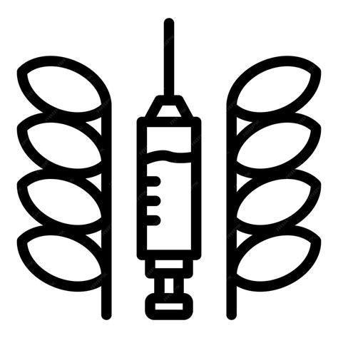 Symbol für Spritze und Pflanzen Umriss des Vektorsymbols für Spritze ...