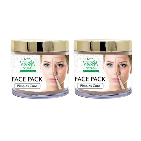Veena : Pimples Cure Face Pack - 50g ( Pack of 2)– Orgoshops
