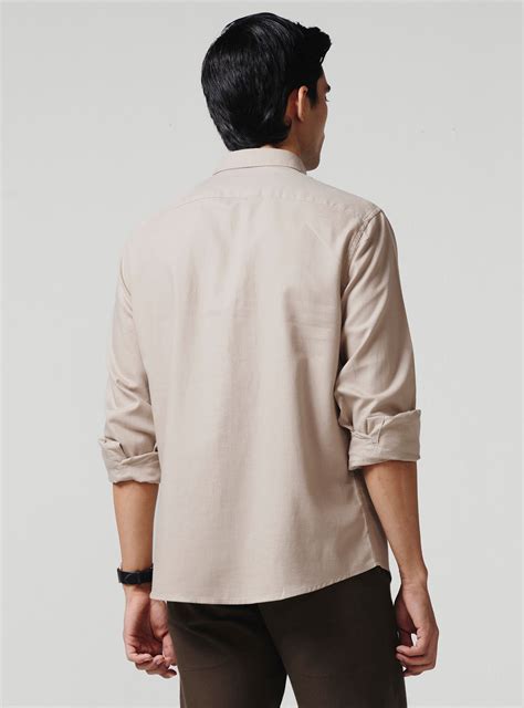 Buy Khaki Cloud Cotton Shirt | Semi Casual Khaki Solid Shirt for Men ...