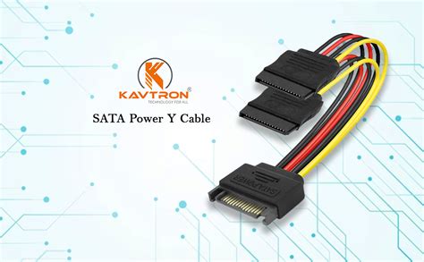 KAVTRON SATA Y SATA Power Cable Splitter, 15 Pin SATA Power Cable, SATA ...