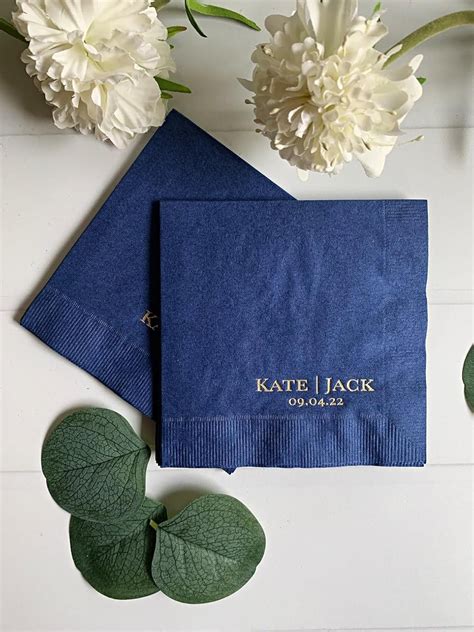 50pcs Personalized Wedding Cocktail Napkins，Engagement Dinner Napkins ...