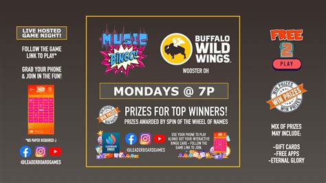 Music BINGO Game Night | Buffalo Wild Wings - Wooster OH - MON 7p ...