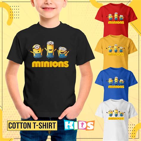 Minions Despicable Me Kids Tshirt 100% Cotton Baju Budak T Shirt Short ...