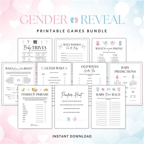 Gender Reveal Party Games Printable Gender Reveal Activities - Etsy