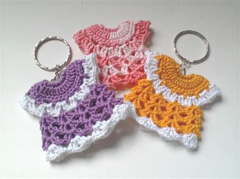 crochet dress keychain