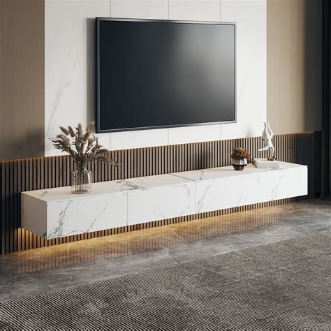 White Floating Tv Stand 55 Inch at Chloe Bergman blog