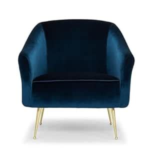 Sky Rise Decor Tufted Barrel Chair Fabric Velvet Accent Chair for ...