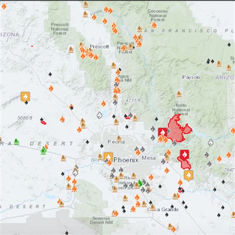 Current Arizona Wildfires Map
