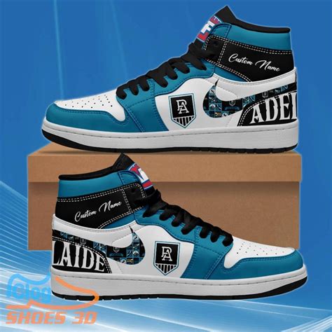Port Adelaide Power AFL Air Jordan Hightop Custom Name - ClogShoes3D