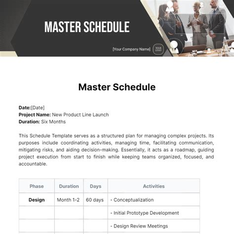 Project Master Schedule Template Excel 的图像结果