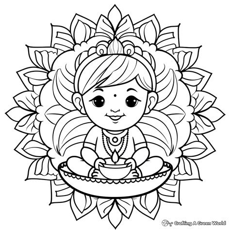 Diwali Coloring Pages 25 Fun Printable PDF Activity Relaxing Coloring - Educational Resources ...