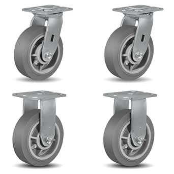 HANDSAMMU 6x2" Heavy Duty Caster Wheels -Industrial Caster Wheels ...