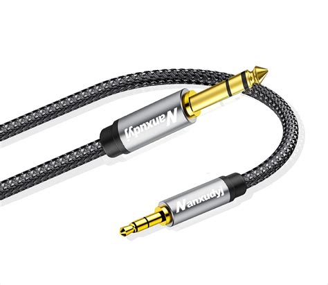 Nanxudyj 6.35mm 1/4" Male to 3.5mm 1/8" Male 1ft Stereo Audio Cable ...