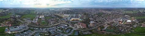 Aerial Ultra Wide View of Central Hatfield City of England, Great ...