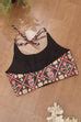 Stunning Black Digital Printed Patola Design Tussar Silk Halter Neck Blouse