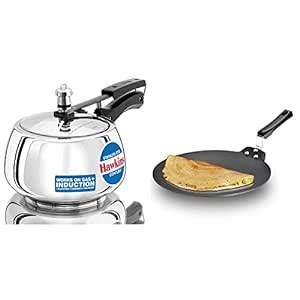 Buy Hawkins Stainless Steel Contura Pressure Cooker 3 litres and Futura ...