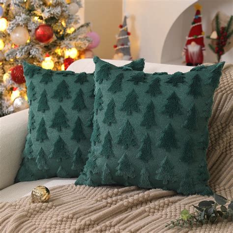 Amazon.com: DFXSZ Christmas Tree Pillow Covers 18x18 inch Set of 2 ...