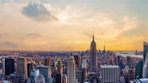 New York city skyline time lapse video from roof top with urban ...
