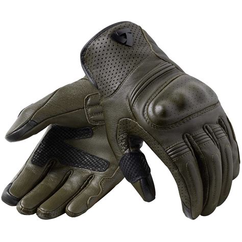 Rev'it MONSTER 3 Dark Green Leather Motorcycle Gloves For Sale Online - Outletmoto.eu