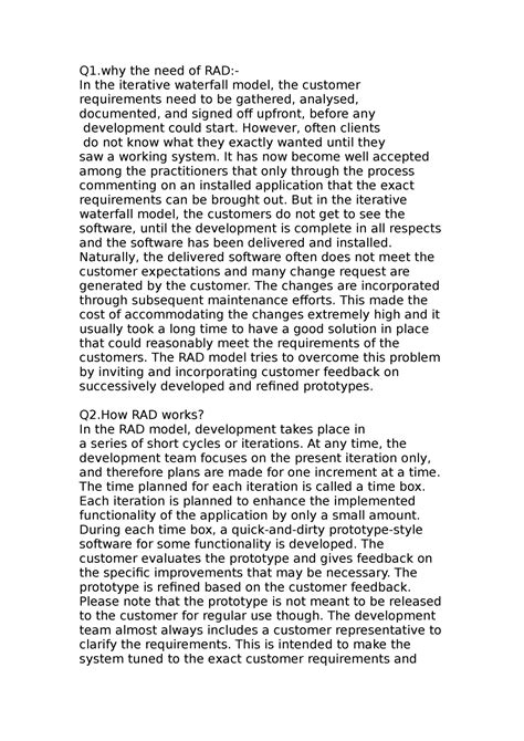 Se2 - SDLC model(Rapid Application Development model) need in software ...