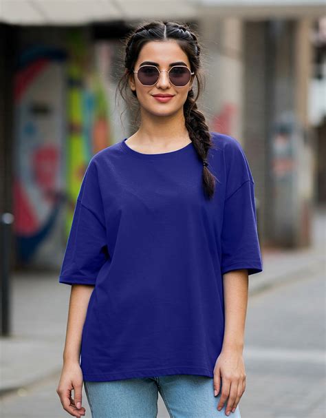 Royal Blue Plain Oversized T-Shirt – Juneberry