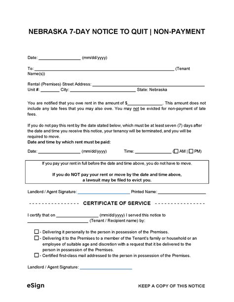 Free Nebraska Eviction Notice Templates | Laws - PDF | Word