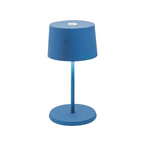 Zafferano Olivia mini 3K rechargeable table lamp capri blue | Lights.co.uk