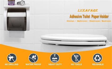 Luxafare Plastic Waterproof Toilet Paper Holder Tissue Roll Stand Box ...