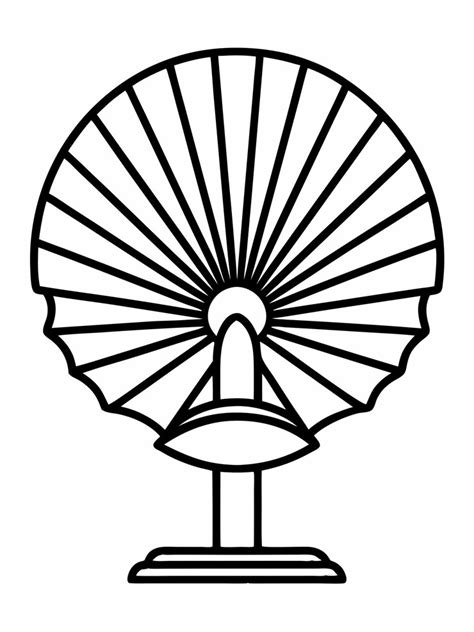 Table fan colouring book pages for children and adults with vector ...