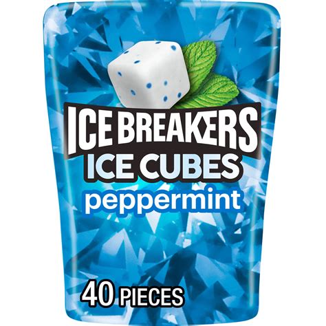 Ice Breakers Ice Cubes Peppermint Flavored Sugar Free Chewing Gum, 40 ...