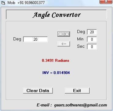 Angle Converter :: Gear Software Solutions