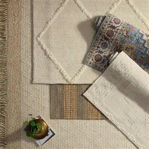 Found & Fable Ivory Diamond Patterned Wool Area Rug 8x10 | At Home