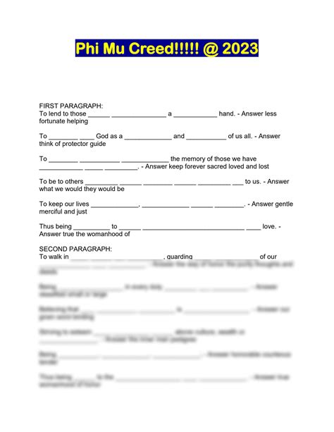 SOLUTION: Phi mu creed 2023 - Studypool