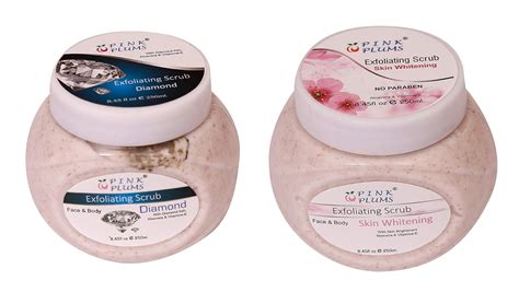 PINK PLUMS Diamond & Skin-Whitening with Vitamin E Scrub 250ml Each ...
