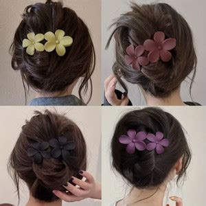 Alucia Cute Korean style Super Matte Flower Hair clip/ Side pin/ Strong ...