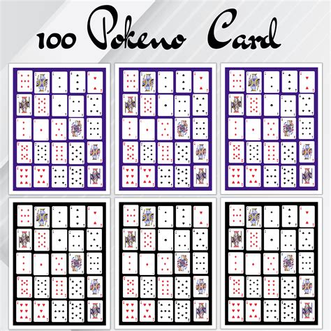 Printable Pokeno Cards | Poker Bingo Game (digital Download) - Etsy