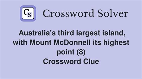 Australia's third largest island, with Mount McDonnell its highest ...