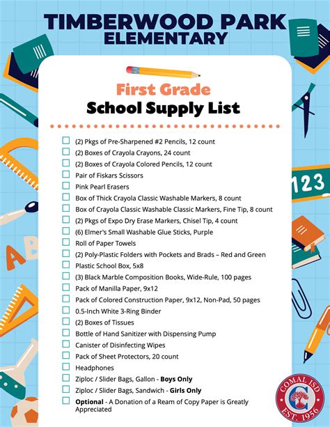 Timberwood Park Elementary – School Supply Lists – Comal Independent ...