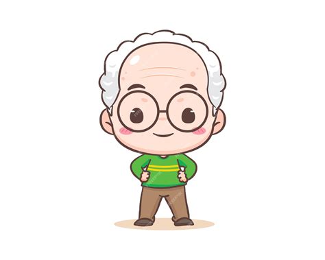 Premium Vector | Cute adorable strong grandfather. Grandpa hand drawn ...