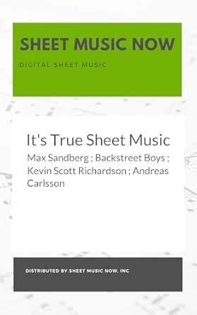 It's True Sheet Music eBook : Sandberg, Max, Boys, Backstreet ...